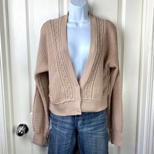 Free People Oversized Tan Cardigan Sz S